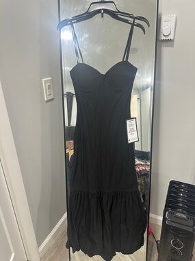 Source Unknown Black Strapless Bustier Maxi Dress